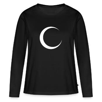 Lunes - T-shirt manches longues Premium bio Femme - noir - Devant - Julia (174cm)