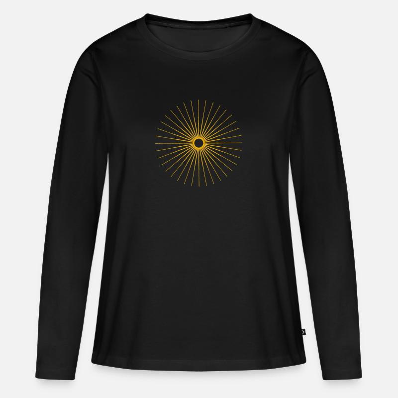 Sonne - Frauen Premium Bio Langarmshirt - Schwarz
