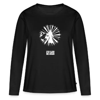 Lumière du monde - Italien - T-shirt manches longues Premium bio Femme - noir - Devant - Julia (174cm)