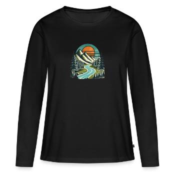 Mountain Escape ⛰️✨ - Women's Premium Organic Long Sleeve Shirt - black - Front - Julia (174cm)