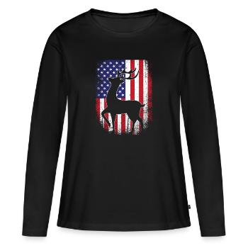 Jäger Jagen - Frauen Premium Bio Langarmshirt - Schwarz - Vorne - Julia (174cm)