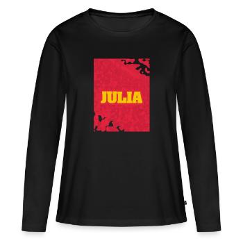 Œuvre Julia - T-shirt manches longues Premium bio Femme - noir - Devant - Julia (174cm)