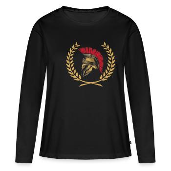 Rome Soldat Casque Romain Italie Cadeau Légionnaire - T-shirt manches longues Premium bio Femme - noir - Devant - Julia (174cm)