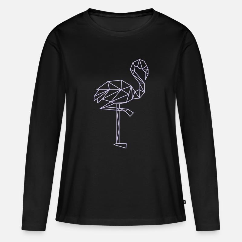 flamingo - Frauen Premium Bio Langarmshirt - Schwarz