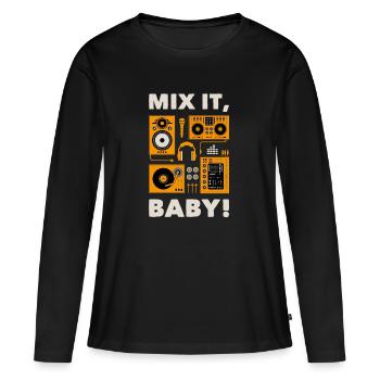 MIX IT - Funny DJ T-SHIRT cadeau - T-shirt manches longues Premium bio Femme - noir - Devant - Julia (174cm)