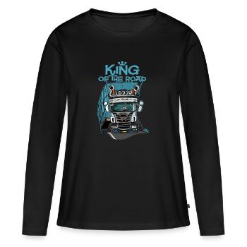 323 Roi de la route (à l’obscurité) - T-shirt manches longues Premium bio Femme - noir - Devant - Julia (174cm)
