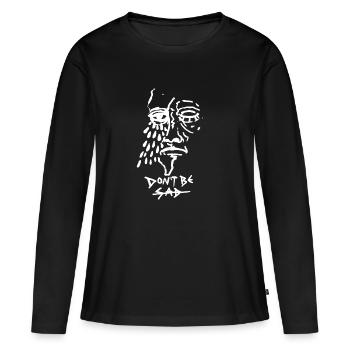 BE pic SAD DonT - T-shirt manches longues Premium bio Femme - noir - Devant - Julia (174cm)