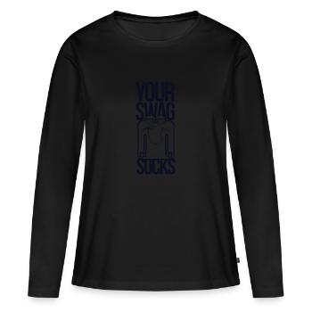 Votre Swag Sucks - T-shirt manches longues Premium bio Femme - noir - Devant - Julia (174cm)