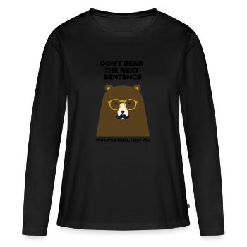 Rebel Bear - Women's Premium Organic Long Sleeve Shirt - black - Front - Julia (174cm)