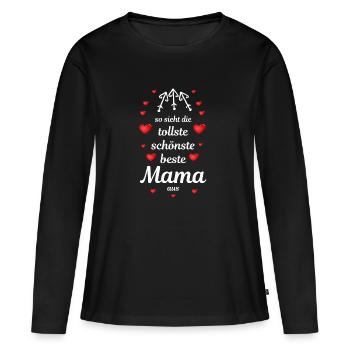 tollste schönste beste Mama - Frauen Premium Bio Langarmshirt - Schwarz - Vorne - Julia (174cm)