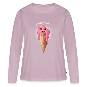 I hate summer - Frauen Premium Bio Langarmshirt - Altrosa - Vorne - Julia (174cm)