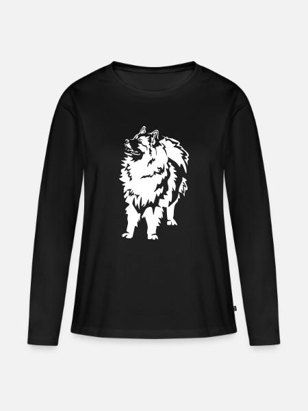 Wolfsspitz "Black Edition" - Frauen Premium Bio Langarmshirt - Schwarz