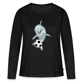 Delfin Footballeur Football - T-shirt manches longues Premium bio Femme - noir - Devant - Julia (174cm)