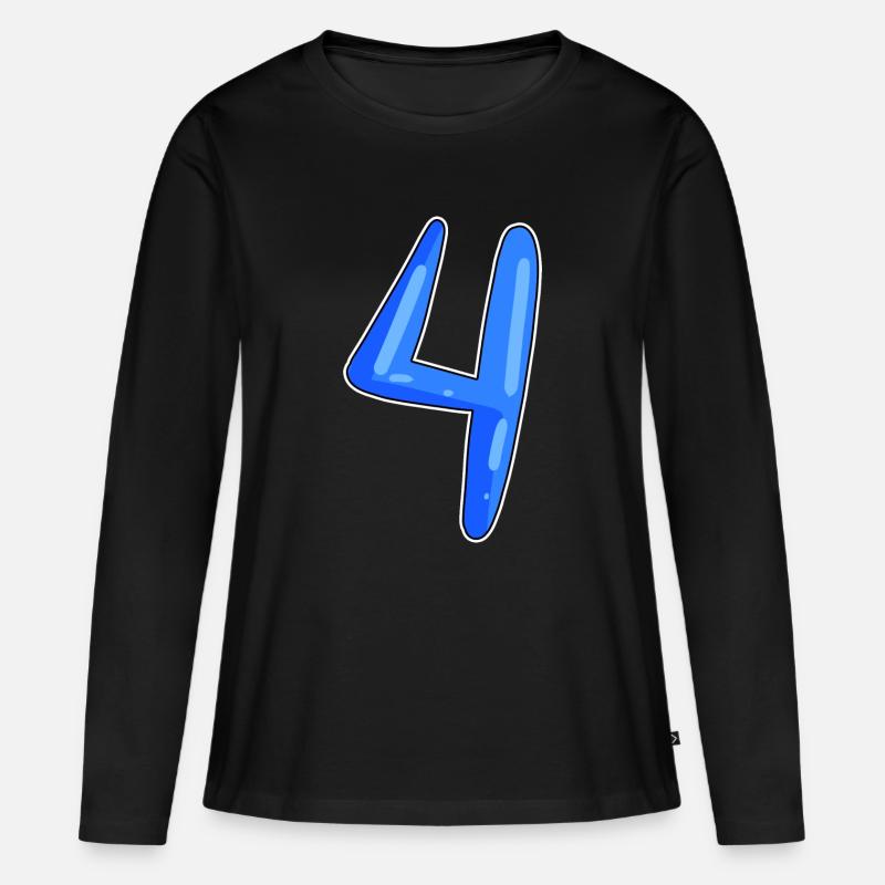4 - Frauen Premium Bio Langarmshirt - Schwarz