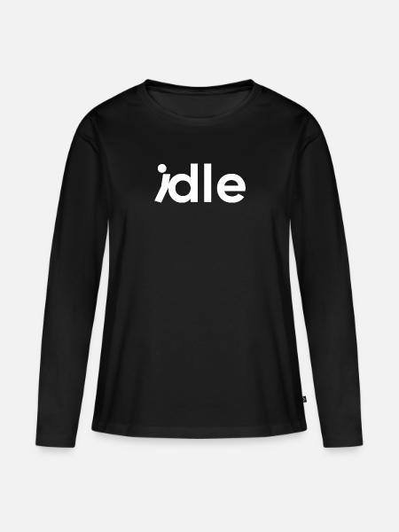 Idle - Frauen Premium Bio Langarmshirt - Schwarz