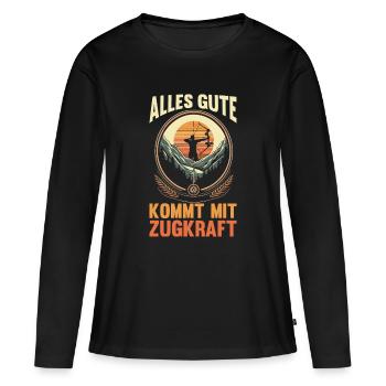 Tir à l’arc Tir à l’arc Tir à l’arc - T-shirt manches longues Premium bio Femme - noir - Devant - Julia (174cm)