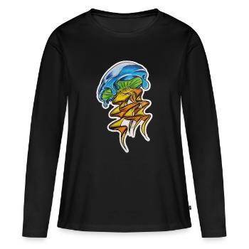 Laisse tomber des méduses - T-shirt manches longues Premium bio Femme - noir - Devant - Julia (174cm)