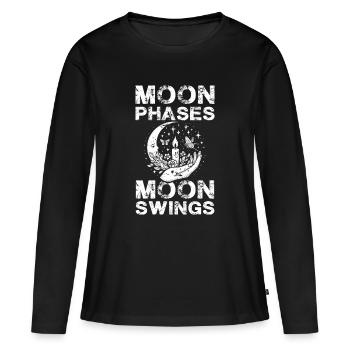  Moon Phases Moon Swings Okkult Wicca Mondphasen - Frauen Premium Bio Langarmshirt - Schwarz - Vorne - Julia (174cm)