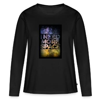 J'ai besoin de plus d'espace poster - T-shirt manches longues Premium bio Femme - noir - Devant - Julia (174cm)