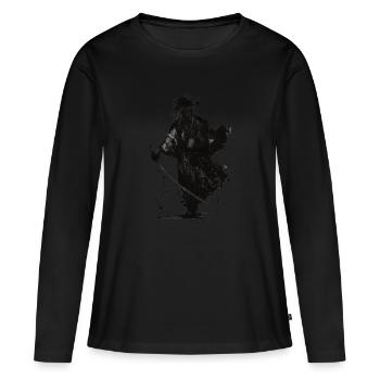 Samurai-Splash - Frauen Premium Bio Langarmshirt - Schwarz - Vorne - Julia (174cm)