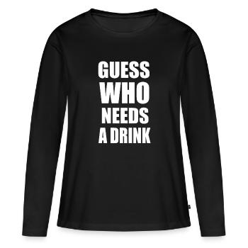 drinks - Women's Premium Organic Long Sleeve Shirt - black - Front - Julia (174cm)