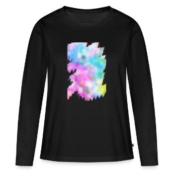 Couleurs - T-shirt manches longues Premium bio Femme - noir - Devant - Julia (174cm)