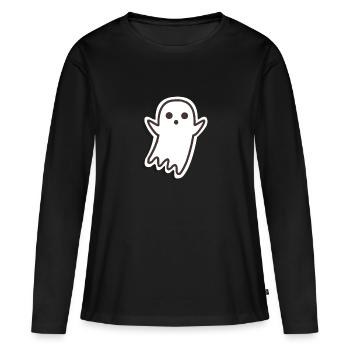 Fantôme - T-shirt manches longues Premium bio Femme - noir - Devant - Julia (174cm)