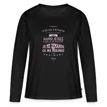 Citations made in Belgique - T-shirt manches longues Premium bio Femme - noir - Devant - Julia (174cm)