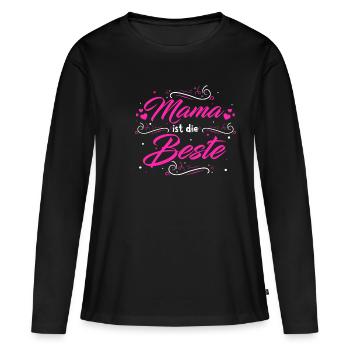 Mutter Muttertag Spruch Lieblingsmama Muttertagsge - Frauen Premium Bio Langarmshirt - Schwarz - Vorne - Julia (174cm)