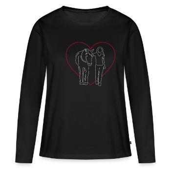 Reiterin Pferd Reiten Reiterin Geschenkidee - Frauen Premium Bio Langarmshirt - Schwarz - Vorne - Julia (174cm)
