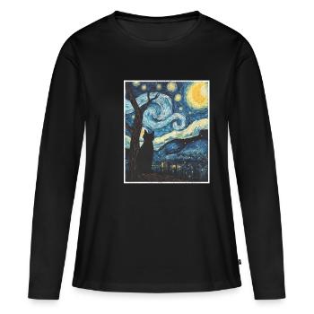 KATZEN PORTRAI - Frauen Premium Bio Langarmshirt - Schwarz - Vorne - Julia (174cm)