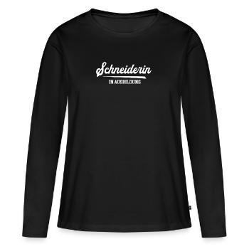 Schneiderin Ausbildung Lehre Azubi Schneiderlehre - Frauen Premium Bio Langarmshirt - Schwarz - Vorne - Julia (174cm)