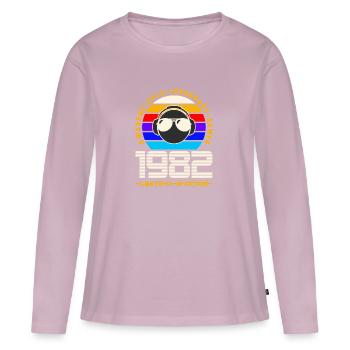 1982 - T-shirt manches longues Premium bio Femme - rose poudré - Devant - Julia (174cm)