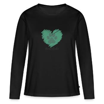 Dog love - Women's Premium Organic Long Sleeve Shirt - black - Front - Julia (174cm)