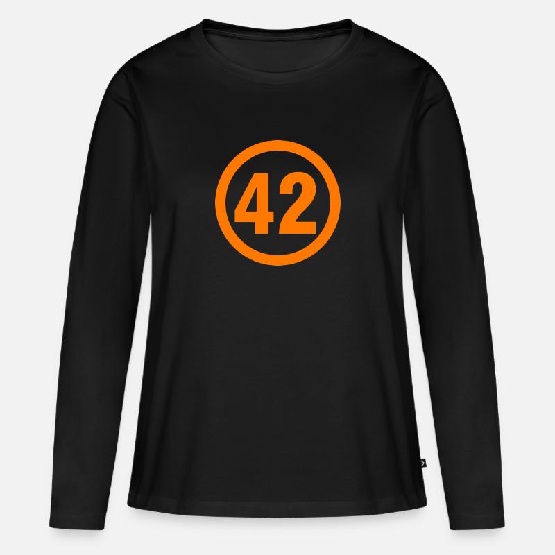 42 - Frauen Premium Bio Langarmshirt - Schwarz