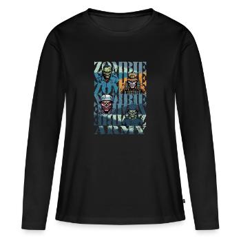 Zombie Army - Women's Premium Organic Long Sleeve Shirt - black - Front - Julia (174cm)