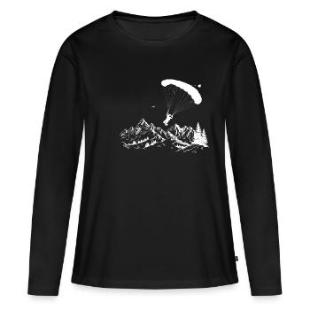 Skydiver Fallschirmspringer Geschenk Paragleiter - Frauen Premium Bio Langarmshirt - Schwarz - Vorne - Julia (174cm)