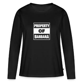 Propriété de Barbara - T-shirt manches longues Premium bio Femme - noir - Devant - Julia (174cm)