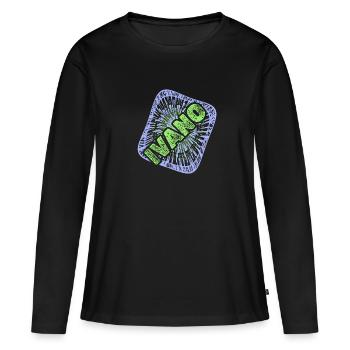 Prénom Ivano - T-shirt manches longues Premium bio Femme - noir - Devant - Julia (174cm)