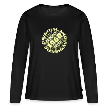 Authentique 1960 - T-shirt manches longues Premium bio Femme - noir - Devant - Julia (174cm)
