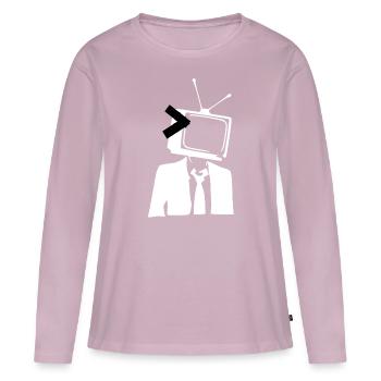 Télévision tv comme tête - T-shirt manches longues Premium bio Femme - rose poudré - Devant - Julia (174cm)