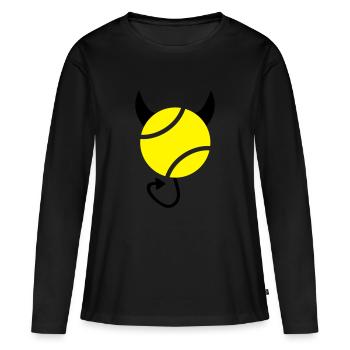 Tennis Devil - T-shirt manches longues Premium bio Femme - noir - Devant - Julia (174cm)