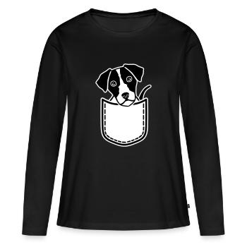 Jack Russell - T-shirt manches longues Premium bio Femme - noir - Devant - Julia (174cm)