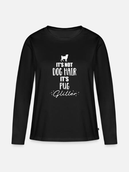 Mops - Frauen Premium Bio Langarmshirt - Schwarz