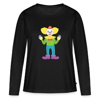 Clown - Frauen Premium Bio Langarmshirt - Schwarz - Vorne - Julia (174cm)