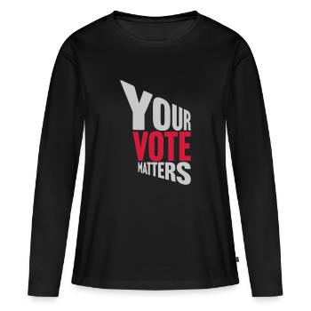 votre vote compte citation - T-shirt manches longues Premium bio Femme - noir - Devant - Julia (174cm)