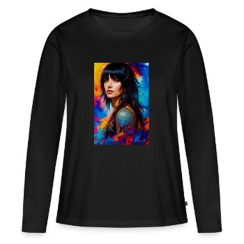 Beauté colorée 6 - T-shirt manches longues Premium bio Femme - noir - Devant - Julia (174cm)