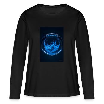 Wolken in einer Blase blau 3 - Frauen Premium Bio Langarmshirt - Schwarz - Vorne - Julia (174cm)
