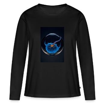 Wolken in einer Blase plasma 2 - Frauen Premium Bio Langarmshirt - Schwarz - Vorne - Julia (174cm)