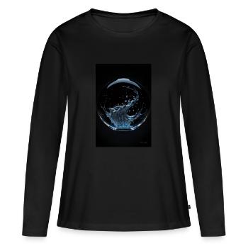 Kaos in einer Blase chrome 3 - Frauen Premium Bio Langarmshirt - Schwarz - Vorne - Julia (174cm)